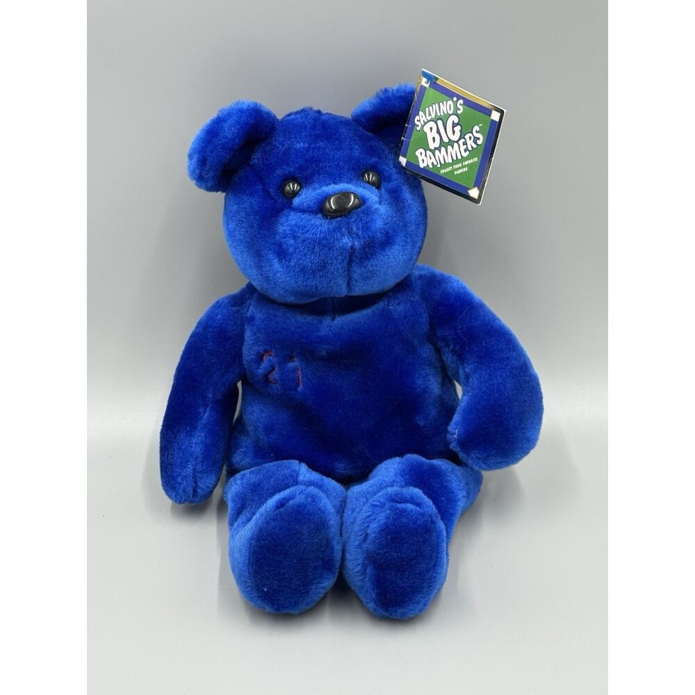 Vintage Salvino's Big Bammers Sammy Sosa Plush 12” Blue Bear #21 Blue 1999
